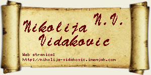 Nikolija Vidaković vizit kartica